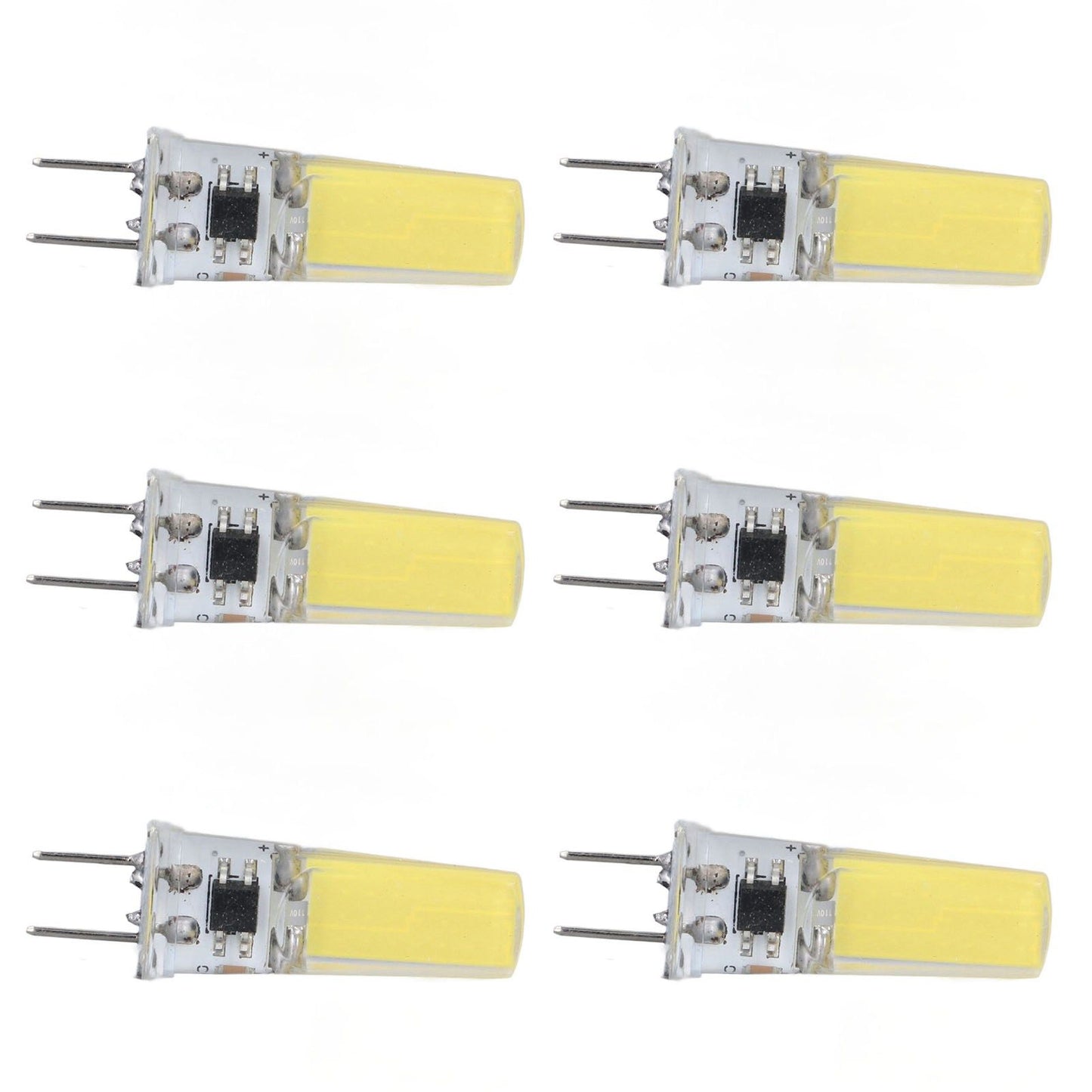 6Pcs G8 LED Bulb 5W Dimmable 2508 COB Energy Saving Easy Installation 360 Degrees 50000 Hours Stable 5W Bulbs 100‑120V Cold White