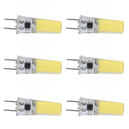 6Pcs G8 LED Bulb 5W Dimmable 2508 COB Energy Saving Easy Installation 360 Degrees 50000 Hours Stable 5W Bulbs 100‑120V Cold White