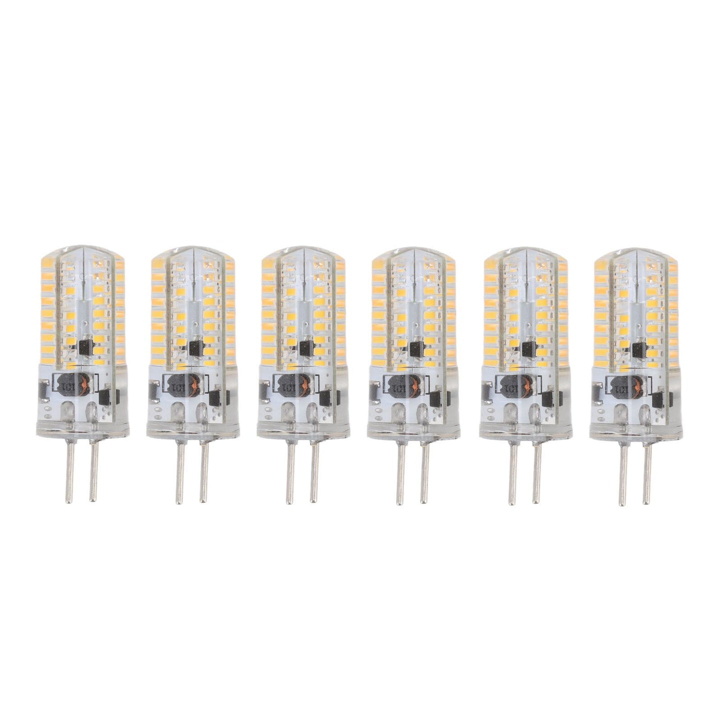 6Pcs GY6.35 LED Bulbs 5W AC 12V Warm White 2700 to 3000K White 6000 to 6500K 500LM 72LED Light Bulbs for Home Office Warm White
