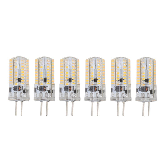 6Pcs GY6.35 LED Bulbs 5W AC 12V Warm White 2700 to 3000K White 6000 to 6500K 500LM 72LED Light Bulbs for Home Office Warm White