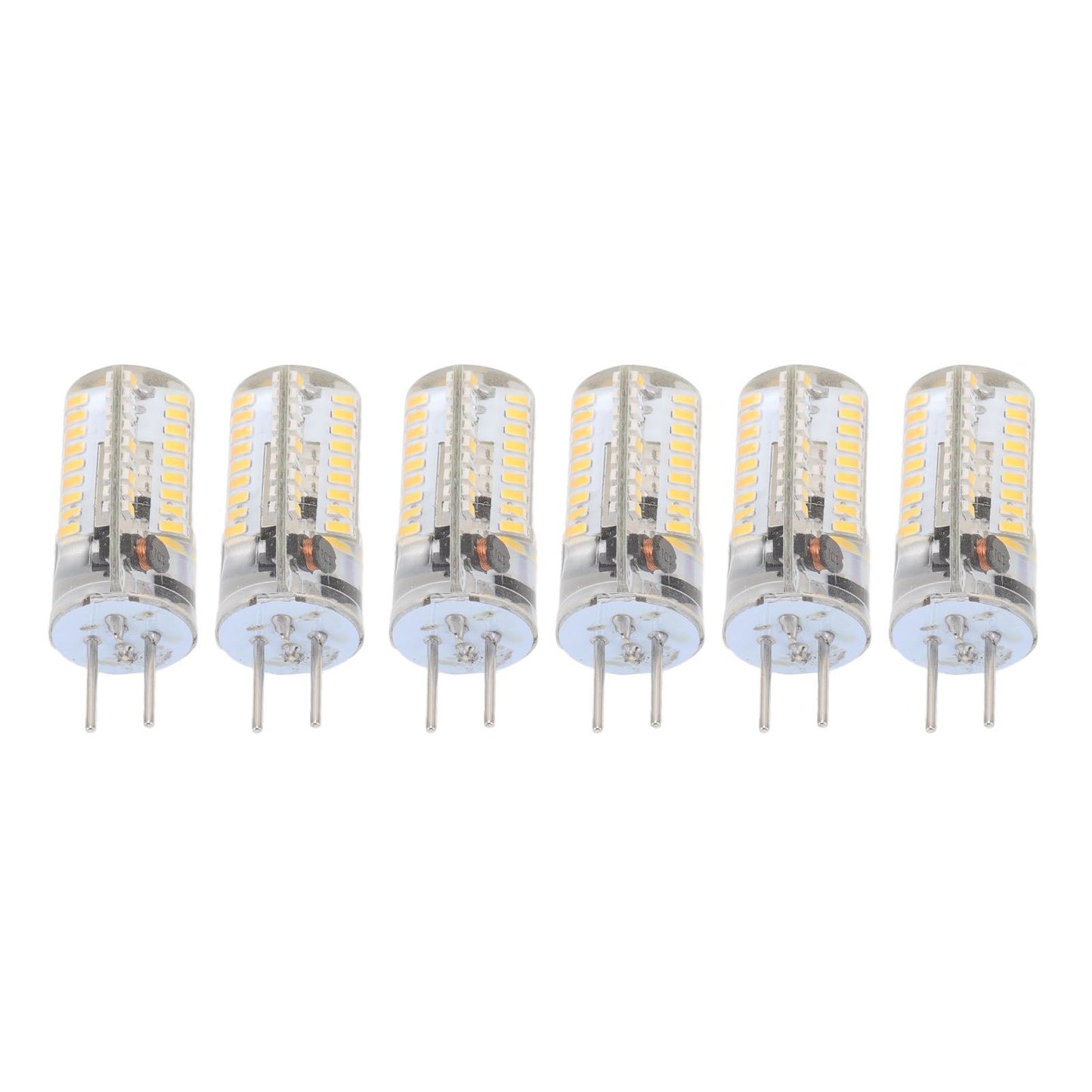 6Pcs GY6.35 LED Bulbs 5W AC 12V Warm White 2700 to 3000K White 6000 to 6500K 500LM 72LED Light Bulbs for Home Office Warm White