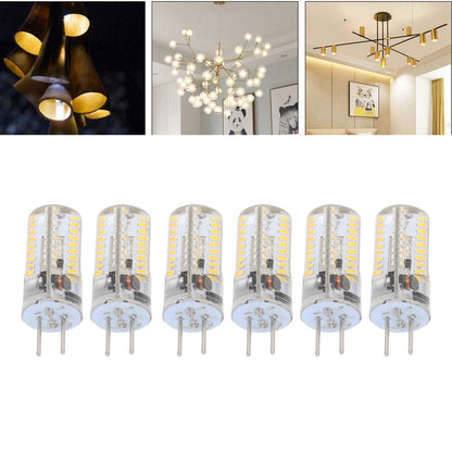6Pcs GY6.35 LED Bulbs 5W AC 12V Warm White 2700 to 3000K White 6000 to 6500K 500LM 72LED Light Bulbs for Home Office Warm White