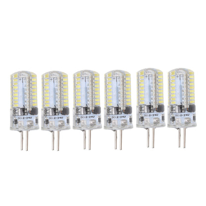 6Pcs GY6.35 LED Bulbs 5W AC 12V Warm White 2700 to 3000K White 6000 to 6500K 500LM 72LED Light Bulbs for Home Office Pure White