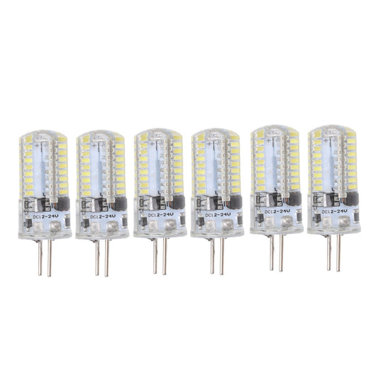 6Pcs GY6.35 LED Bulbs 5W AC 12V Warm White 2700 to 3000K White 6000 to 6500K 500LM 72LED Light Bulbs for Home Office Pure White