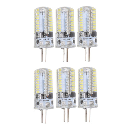 6Pcs GY6.35 LED Bulbs 5W AC 12V Warm White 2700 to 3000K White 6000 to 6500K 500LM 72LED Light Bulbs for Home Office Pure White