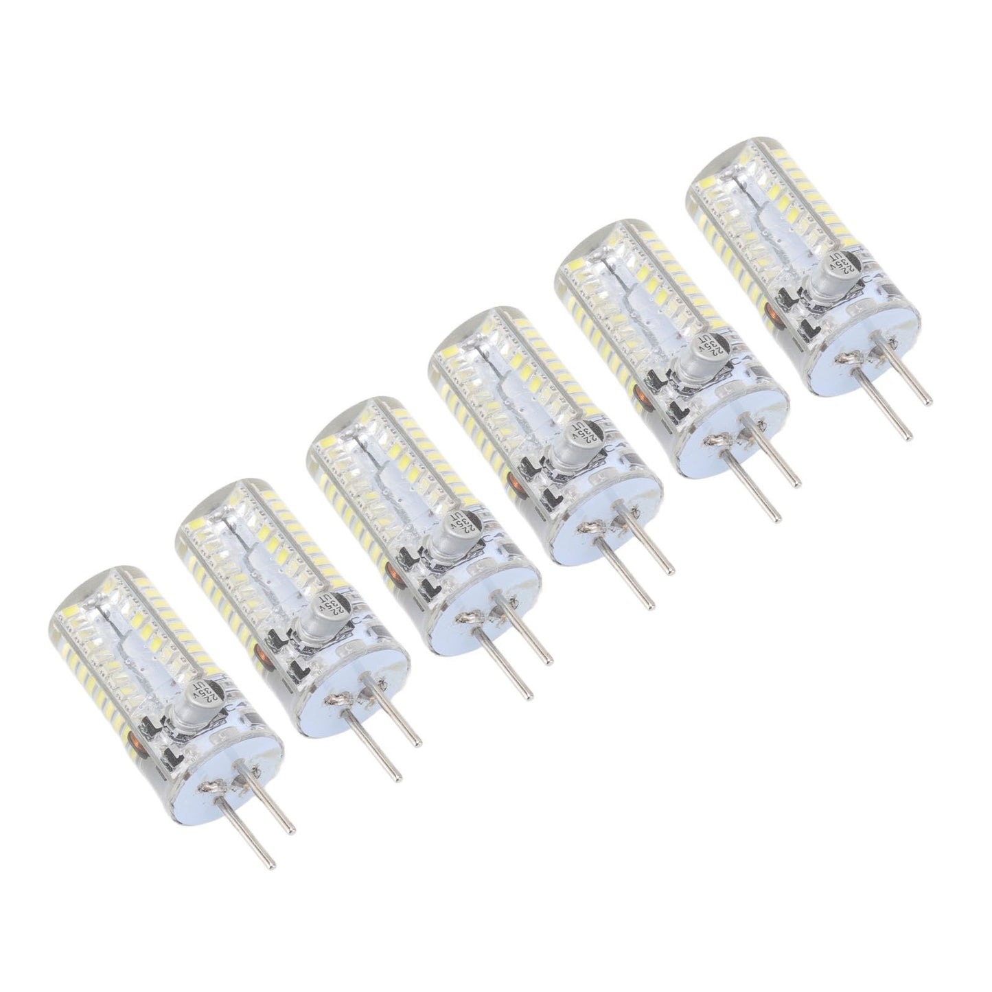 6Pcs GY6.35 LED Bulbs 5W AC 12V Warm White 2700 to 3000K White 6000 to 6500K 500LM 72LED Light Bulbs for Home Office Pure White