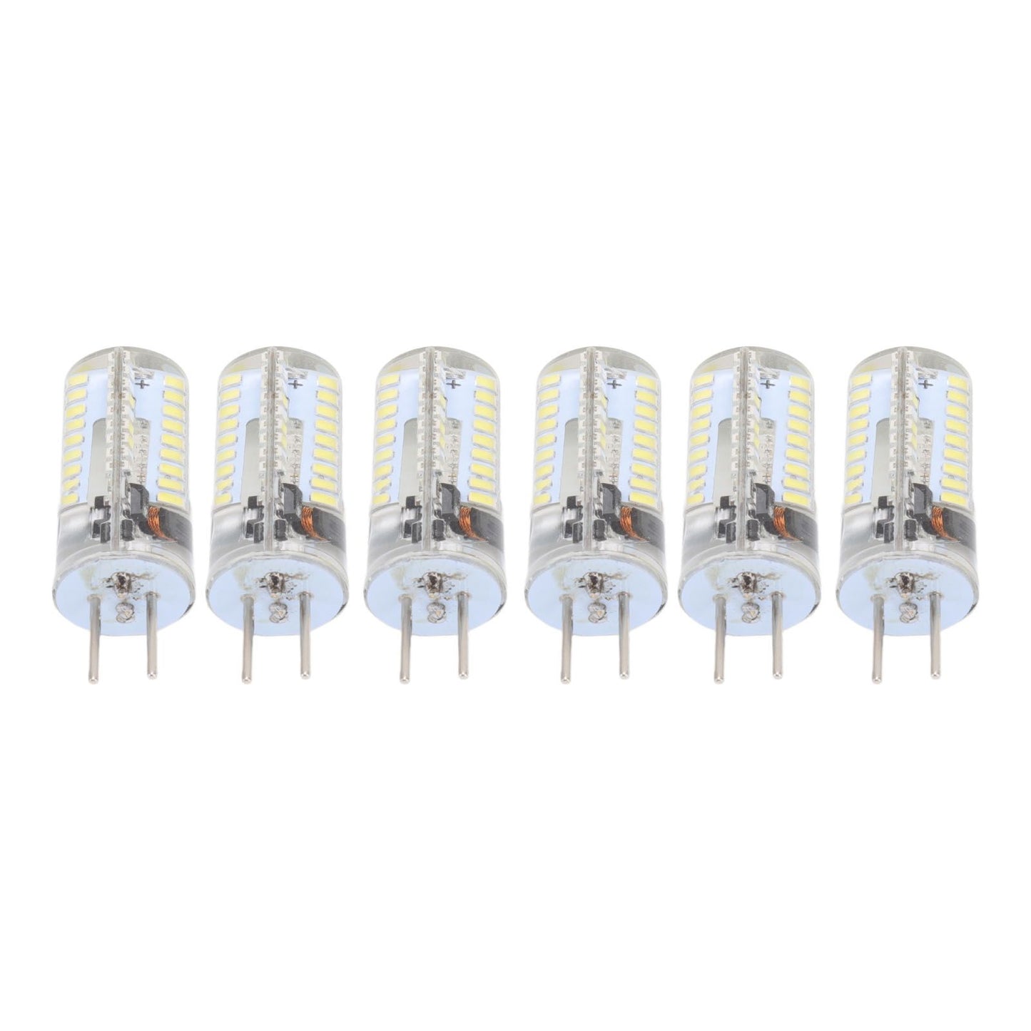6Pcs GY6.35 LED Bulbs 5W AC 12V Warm White 2700 to 3000K White 6000 to 6500K 500LM 72LED Light Bulbs for Home Office Pure White