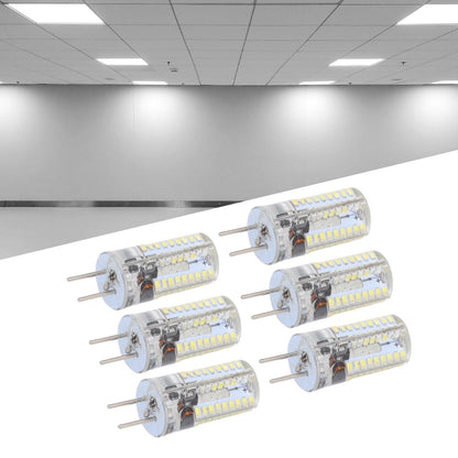 6Pcs GY6.35 LED Bulbs 5W AC 12V Warm White 2700 to 3000K White 6000 to 6500K 500LM 72LED Light Bulbs for Home Office Pure White
