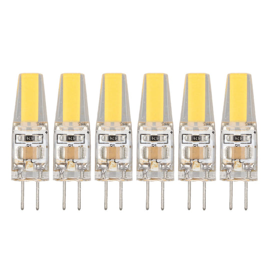 6 Pcs 6W 500LM G4 Bulb LED COB Silica Gel Energy Saving Lamp Bulb for Ceiling Lamp Wall Lamp Table Lamp 220V Warm White