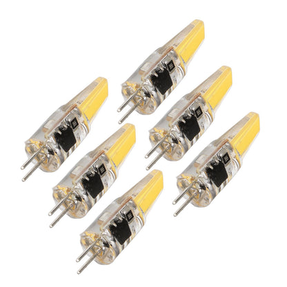 6 Pcs 6W 500LM G4 Bulb LED COB Silica Gel Energy Saving Lamp Bulb for Ceiling Lamp Wall Lamp Table Lamp 220V Warm White