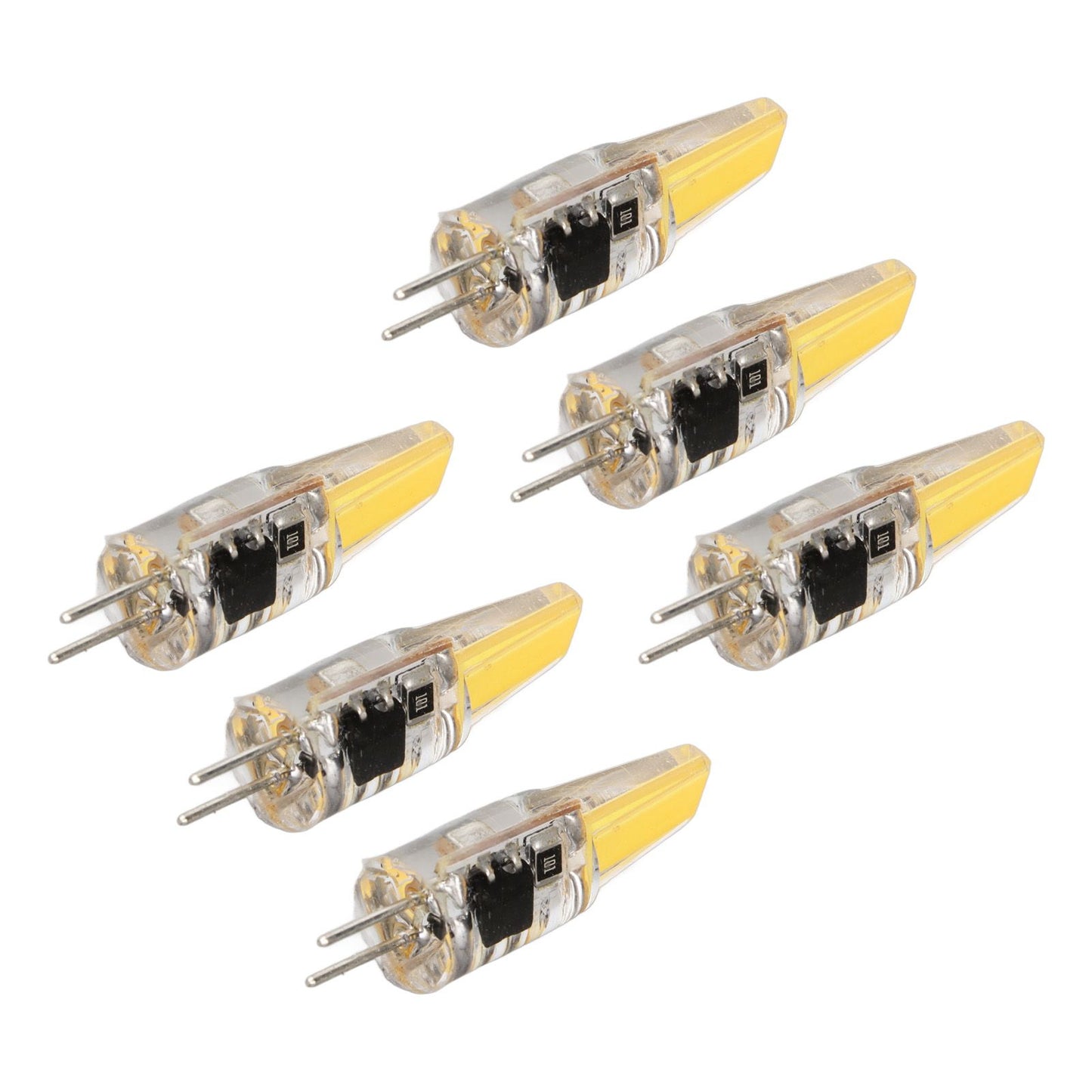 6 Pcs 6W 500LM G4 Bulb LED COB Silica Gel Energy Saving Lamp Bulb for Ceiling Lamp Wall Lamp Table Lamp 220V Warm White