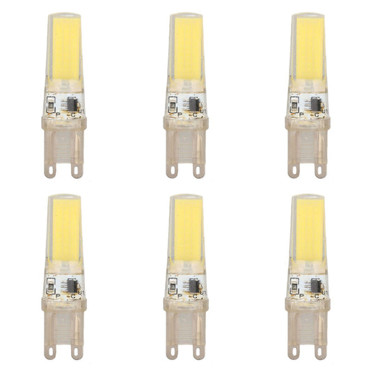 6pcs G9 LED Light Bulb COB Dimmable Professional G9 LED Bulb Replacement for Wall Lamps Table Lamps 220V White Light