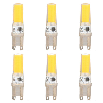 6pcs G9 LED Light Bulb COB Dimmable Professional G9 LED Bulb Replacement for Wall Lamps Table Lamps 220V Warm Light