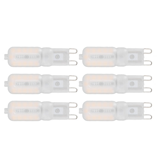 G9 Light Bulb Dimmable Eye Protection Energy Saving 5W 22 LED Small Bulbs for Ceiling Lamp Desk Lamp 6pcs Warm Light 220V