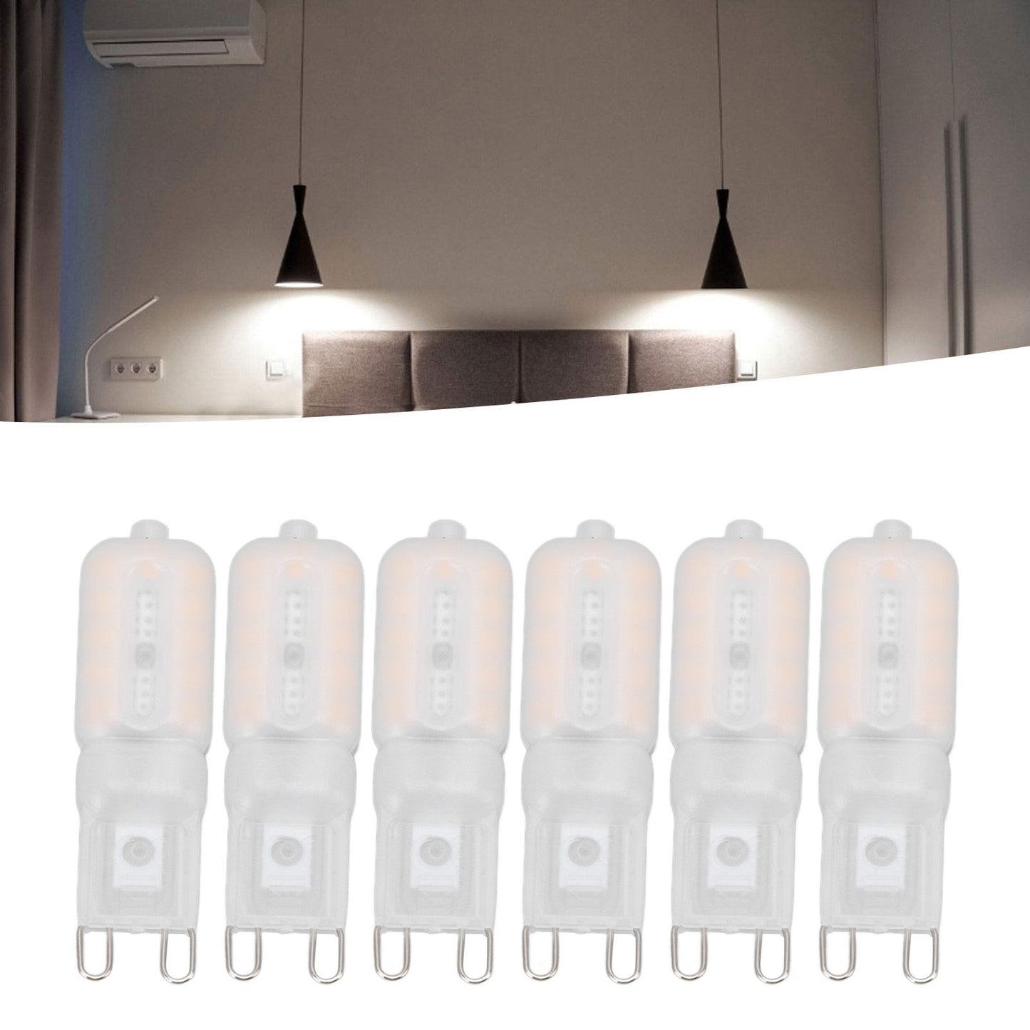G9 Light Bulb Dimmable Eye Protection Energy Saving 5W 22 LED Small Bulbs for Ceiling Lamp Desk Lamp 6pcs Warm Light 220V