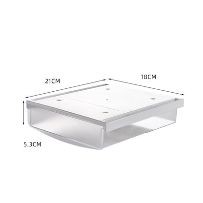 Under Desk Storage Box No Punching Storage ABS PS Small Hidden Drawer For Dormitory Small Transparent White