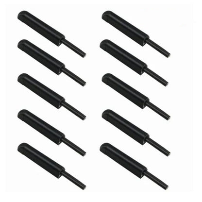 10 Pcs Cabinet Door Rebounder Handleless Black Aluminum Alloy Rebounding Magnetic Latch