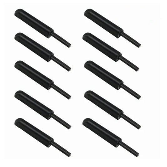 10 Pcs Cabinet Door Rebounder Handleless Black Aluminum Alloy Rebounding Magnetic Latch