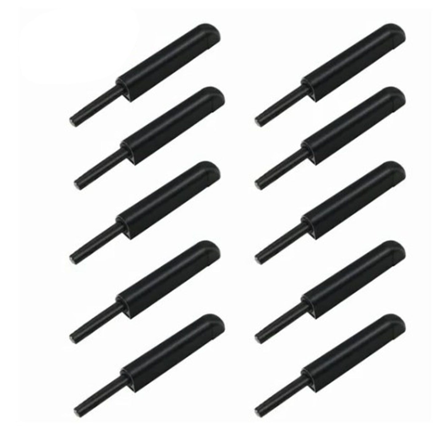 10 Pcs Cabinet Door Rebounder Handleless Black Aluminum Alloy Rebounding Magnetic Latch