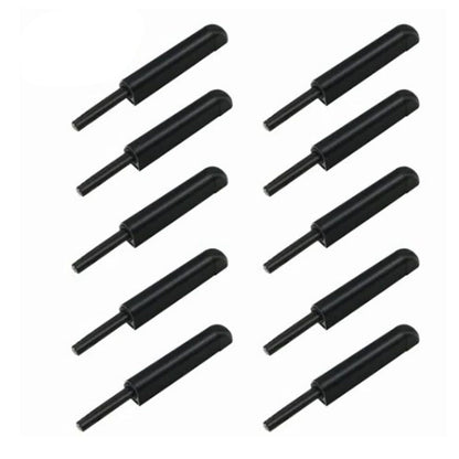 10 Pcs Cabinet Door Rebounder Handleless Black Aluminum Alloy Rebounding Magnetic Latch