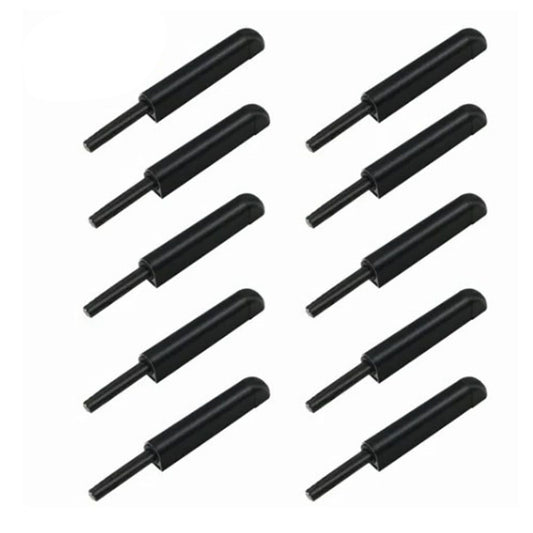 10 Pcs Cabinet Door Rebounder Handleless Black Aluminum Alloy Rebounding Magnetic Latch