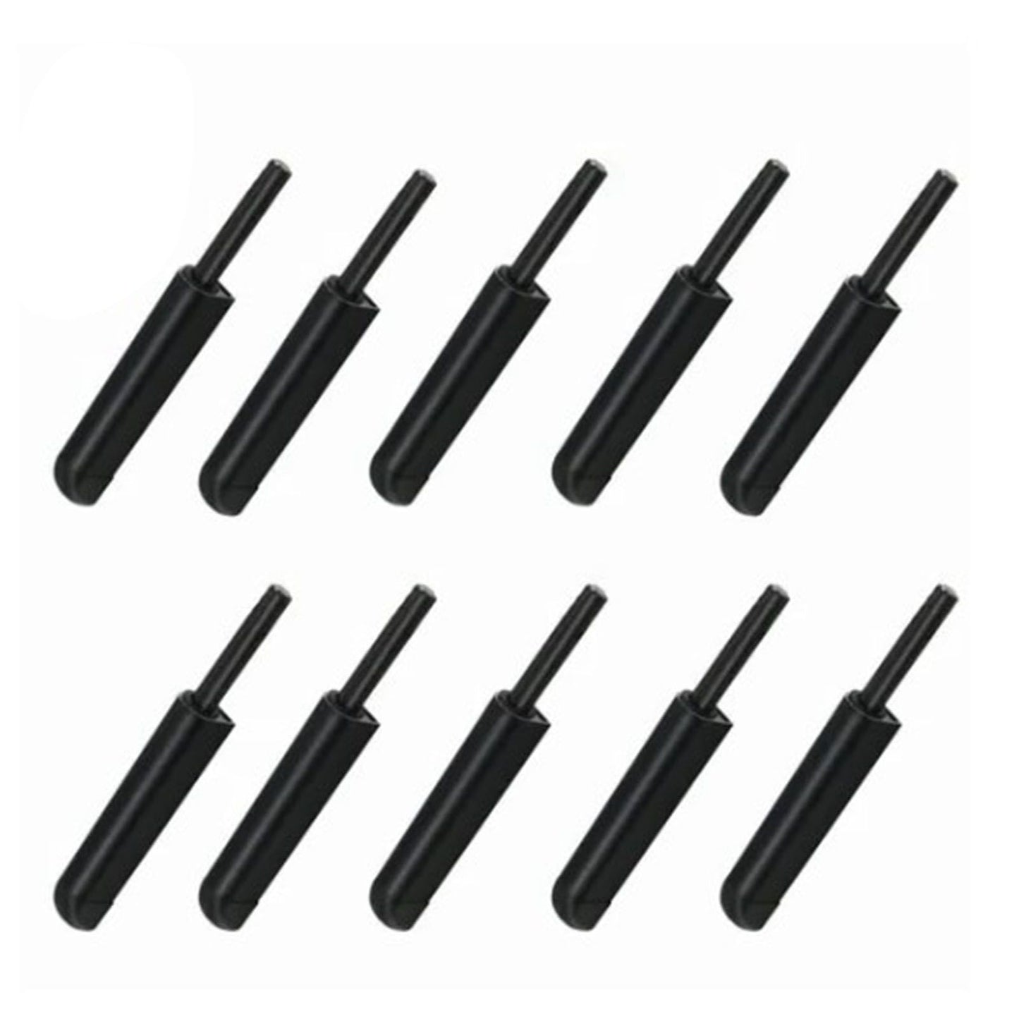 10 Pcs Cabinet Door Rebounder Handleless Black Aluminum Alloy Rebounding Magnetic Latch