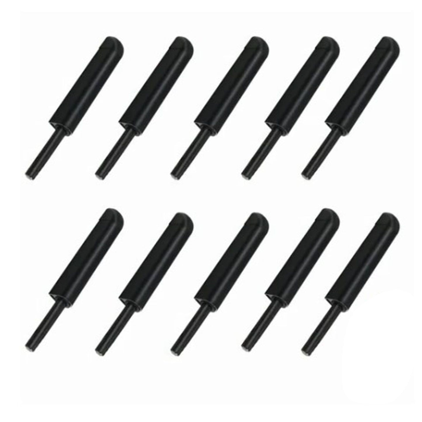 10 Pcs Cabinet Door Rebounder Handleless Black Aluminum Alloy Rebounding Magnetic Latch