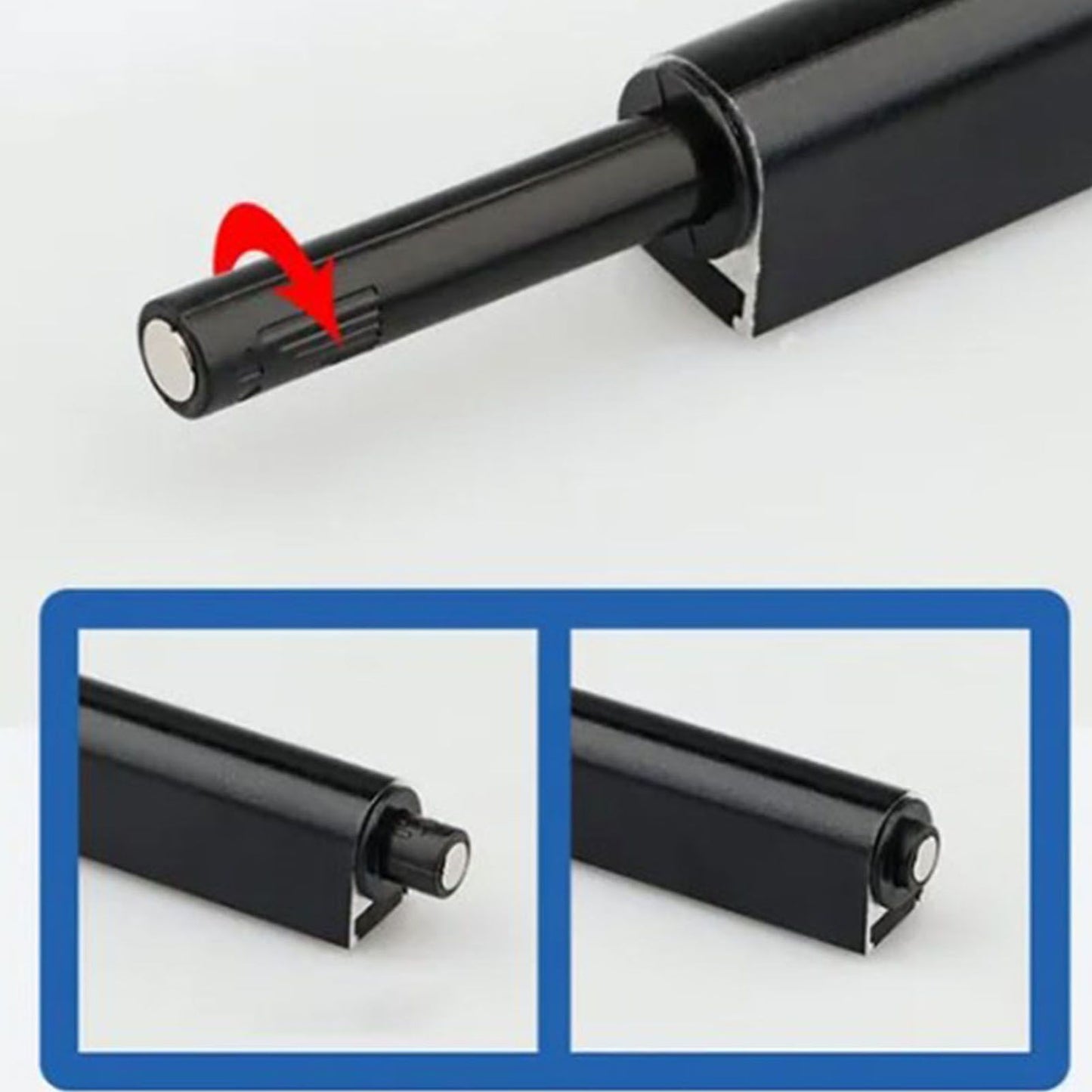 10 Pcs Cabinet Door Rebounder Handleless Black Aluminum Alloy Rebounding Magnetic Latch