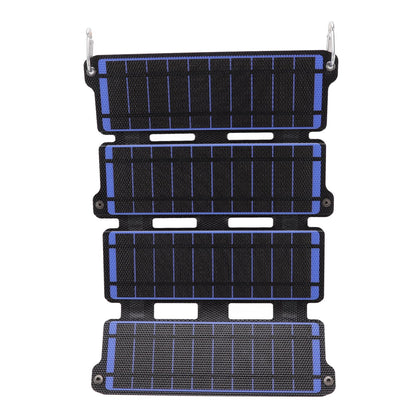 Solar Panel Folding Monocrystalline Silicon 2 USB Output Flexible ETFE Solar Panel 14W 5V Blue