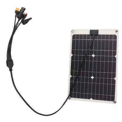 Solar Battery Panel 50W 4 Connectors Monocrystalline Silicon High Efficiency Portable Solar Charger Panel 18V Output
