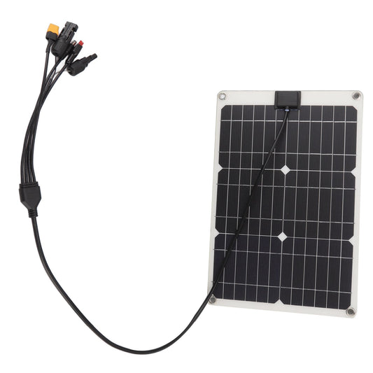 Solar Battery Panel 50W 4 Connectors Monocrystalline Silicon High Efficiency Portable Solar Charger Panel 18V Output