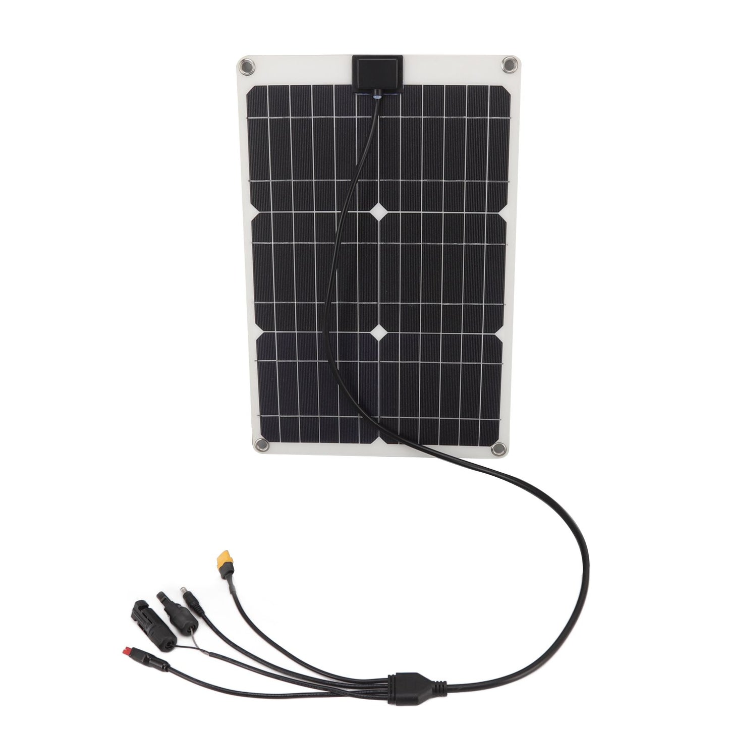 Solar Battery Panel 50W 4 Connectors Monocrystalline Silicon High Efficiency Portable Solar Charger Panel 18V Output