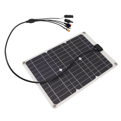 Solar Battery Panel 50W 4 Connectors Monocrystalline Silicon High Efficiency Portable Solar Charger Panel 18V Output
