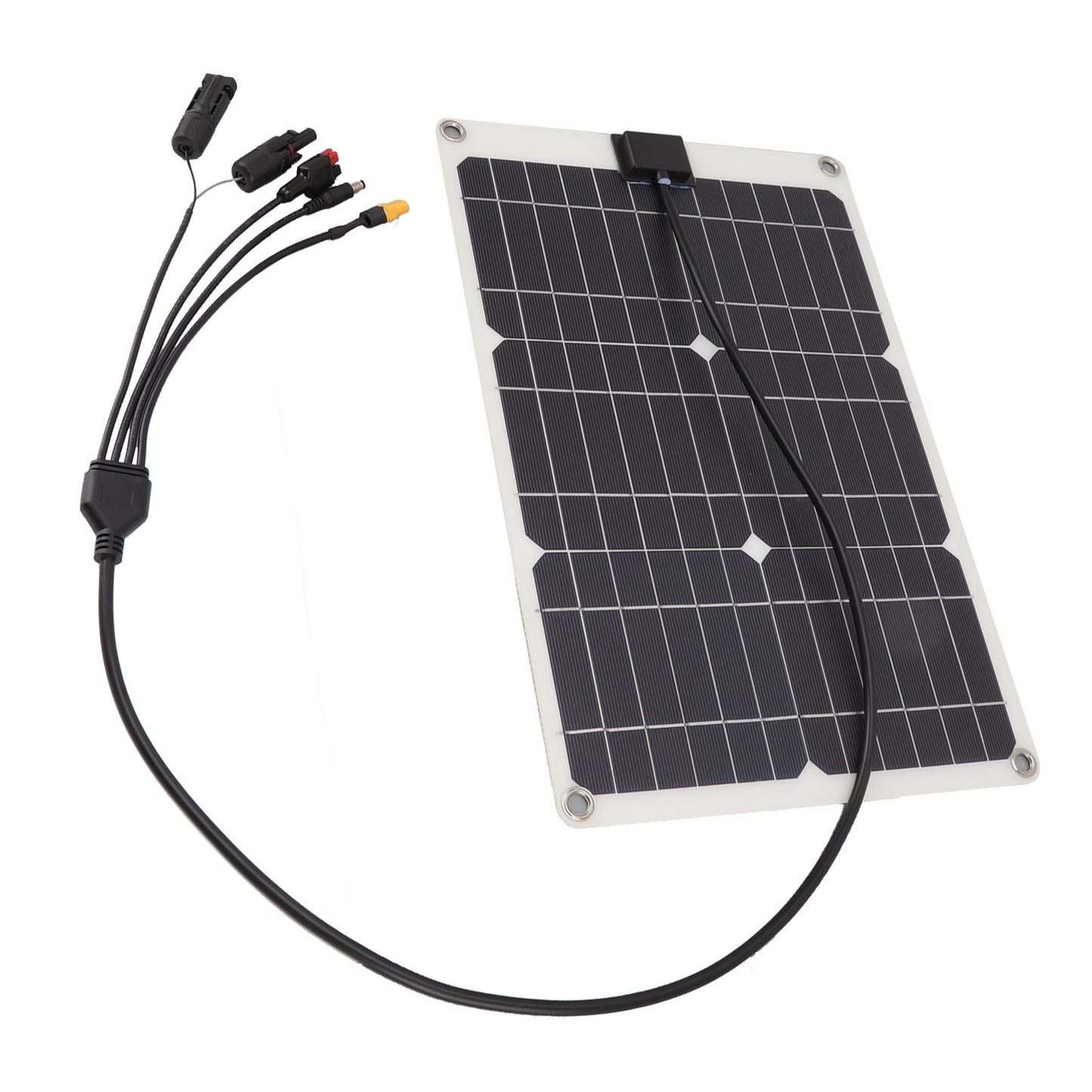 Solar Battery Panel 50W 4 Connectors Monocrystalline Silicon High Efficiency Portable Solar Charger Panel 18V Output