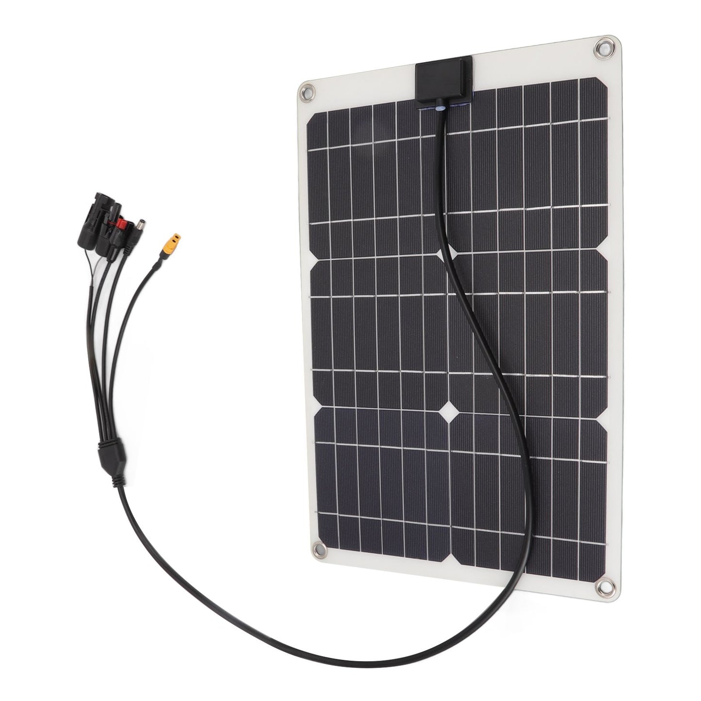 Solar Battery Panel 50W 4 Connectors Monocrystalline Silicon High Efficiency Portable Solar Charger Panel 18V Output