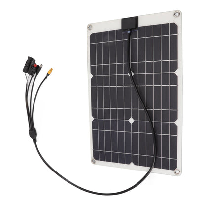 Solar Battery Panel 50W 4 Connectors Monocrystalline Silicon High Efficiency Portable Solar Charger Panel 18V Output