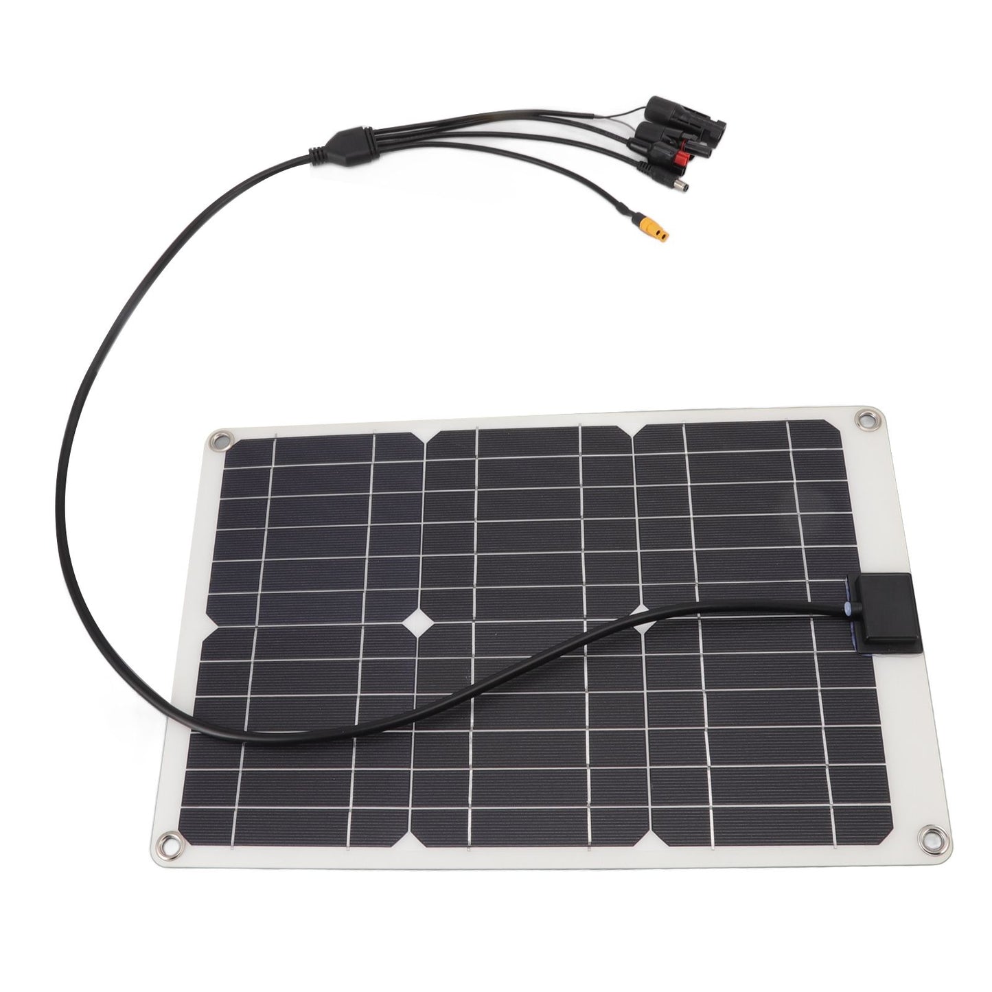 Solar Battery Panel 50W 4 Connectors Monocrystalline Silicon High Efficiency Portable Solar Charger Panel 18V Output