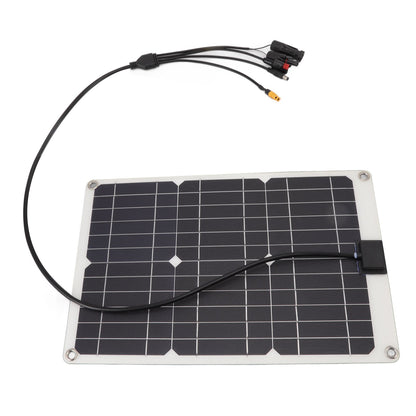 Solar Battery Panel 50W 4 Connectors Monocrystalline Silicon High Efficiency Portable Solar Charger Panel 18V Output