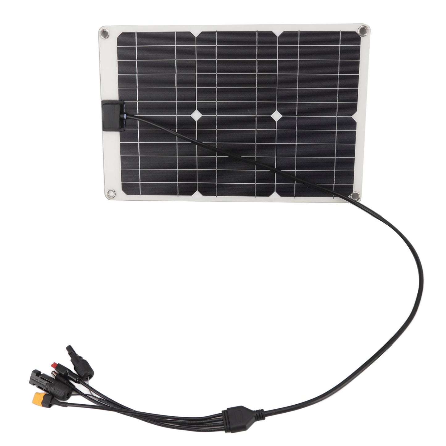 Solar Battery Panel 50W 4 Connectors Monocrystalline Silicon High Efficiency Portable Solar Charger Panel 18V Output