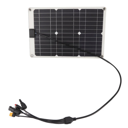 Solar Battery Panel 50W 4 Connectors Monocrystalline Silicon High Efficiency Portable Solar Charger Panel 18V Output