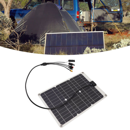 Solar Battery Panel 50W 4 Connectors Monocrystalline Silicon High Efficiency Portable Solar Charger Panel 18V Output