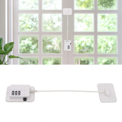 Window Cable Lock Password Unlocking Stable Childproofing Refrigerator Lock with Mounting Screws