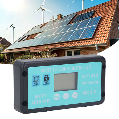 12V 24V MPPT Solar Charge Controller Professional USB PD QC3.0 Solar Panel Regulator with LCD Display for Battey 40A