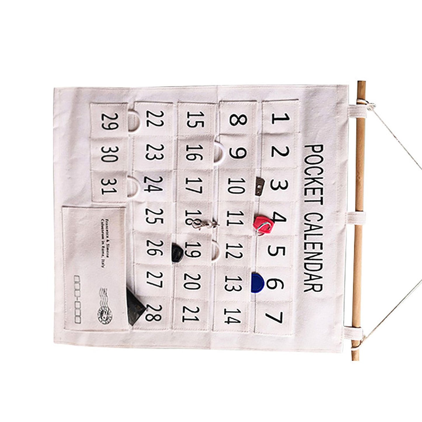 Numbered Calendar Pocket Chart Cotton and Linen Morning Check Classroom Pocket Chart Calendar Wall Hanging Organizer Large 31 Pockets
