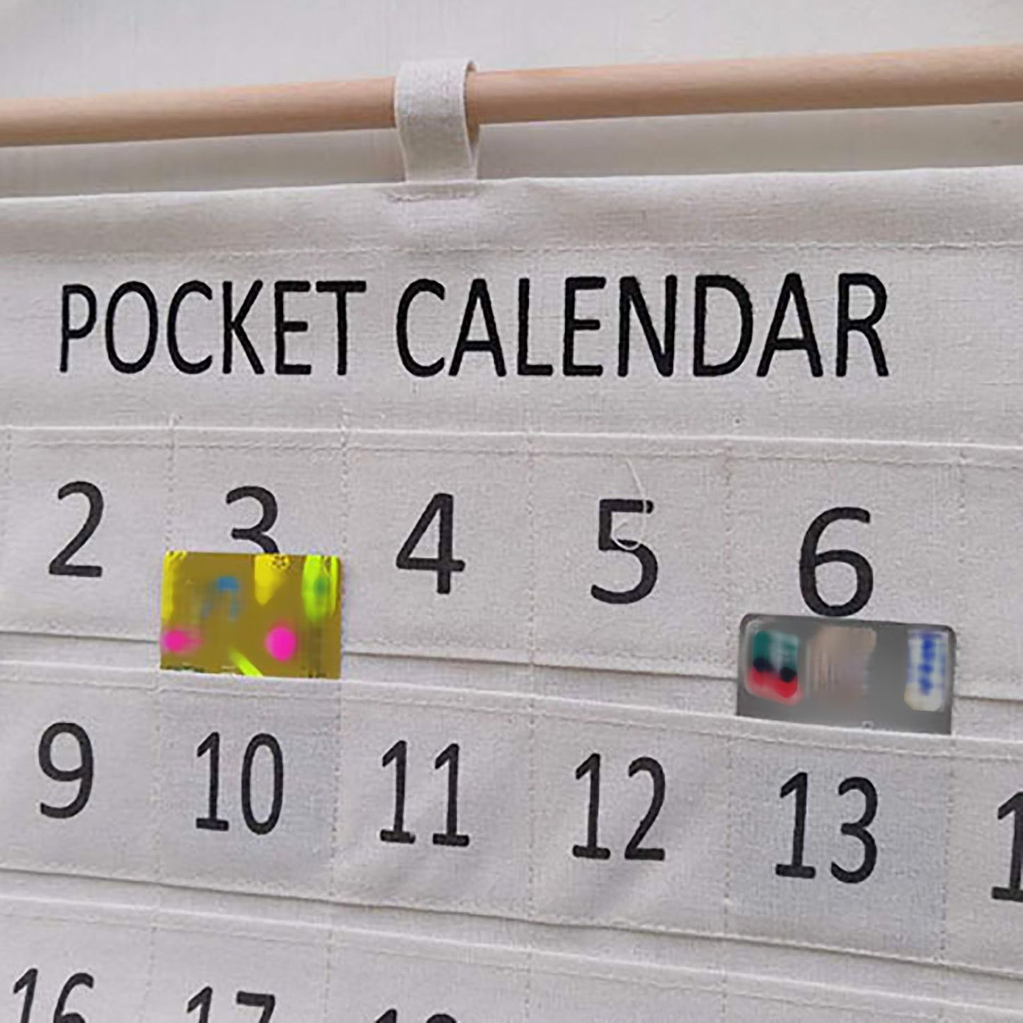 Numbered Calendar Pocket Chart Cotton and Linen Morning Check Classroom Pocket Chart Calendar Wall Hanging Organizer Large 31 Pockets
