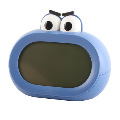 Kids Alarm Clock Cartoon Cute Intelligent Battery Operated Digital LED Electronic Clock with Night Light Blue