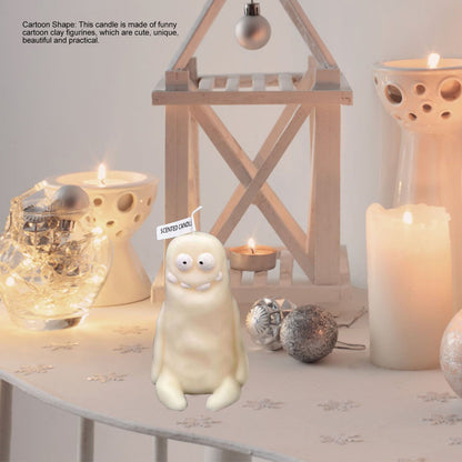 Clay Man Shaped Candle Cartoon Fragrant Candles Funny Ugly Cute Candle Souvenirs Thin White