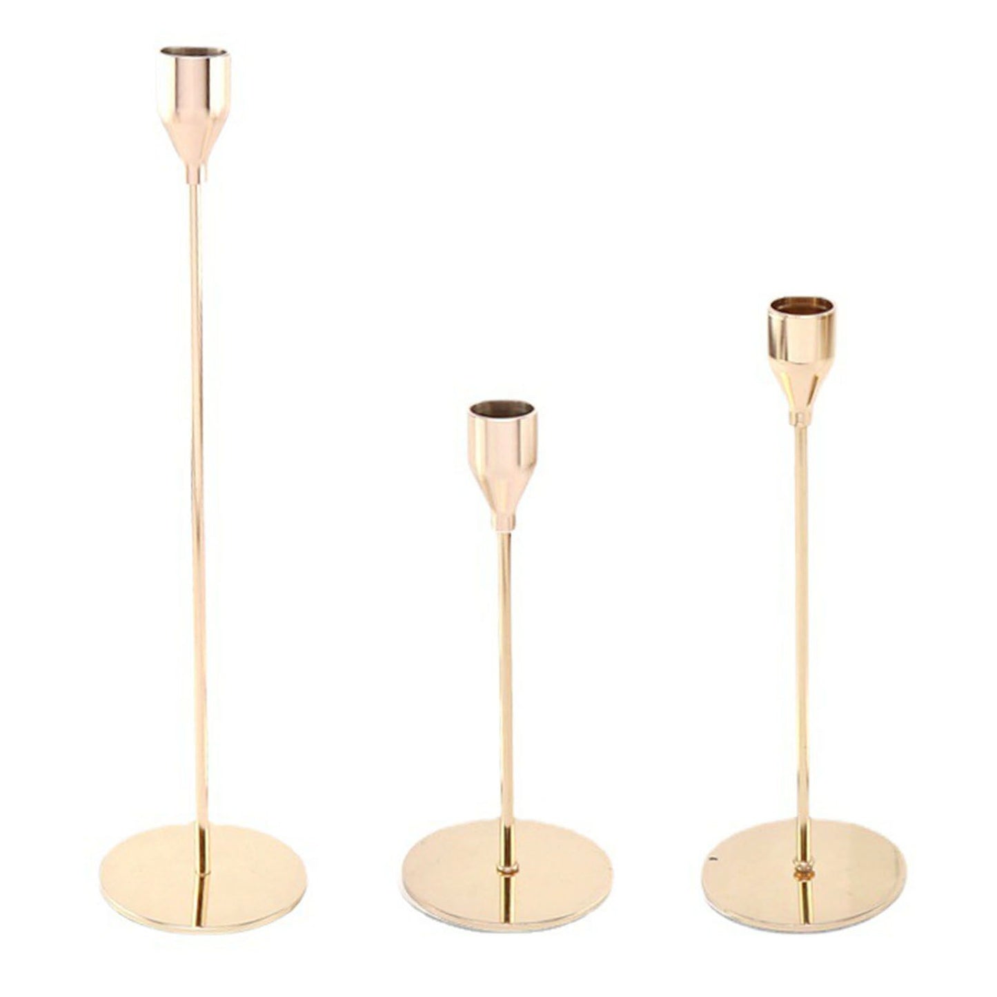 Candle Holders Set of 3 for Taper Candles Decorative Candlestick Metal Stand for Wedding Dinning Party