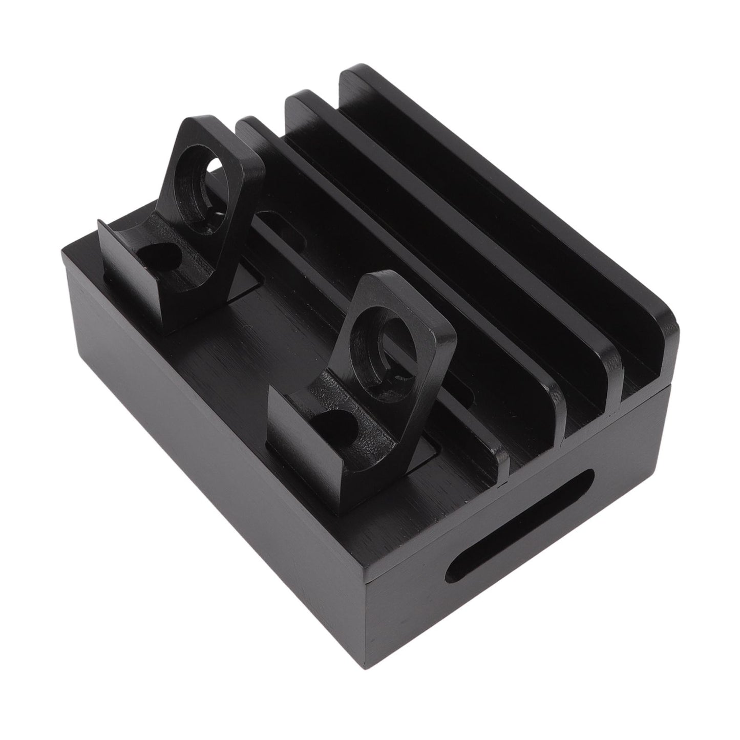 Bamboo Charging Station Multifunction 5 Ports Charging Station Rack for Phones Tablets Watches Electronics Black