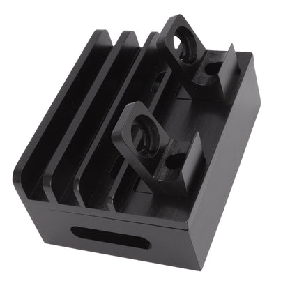 Bamboo Charging Station Multifunction 5 Ports Charging Station Rack for Phones Tablets Watches Electronics Black